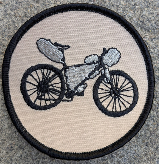 Bikepacking Bike Iron On Embroidered Patch