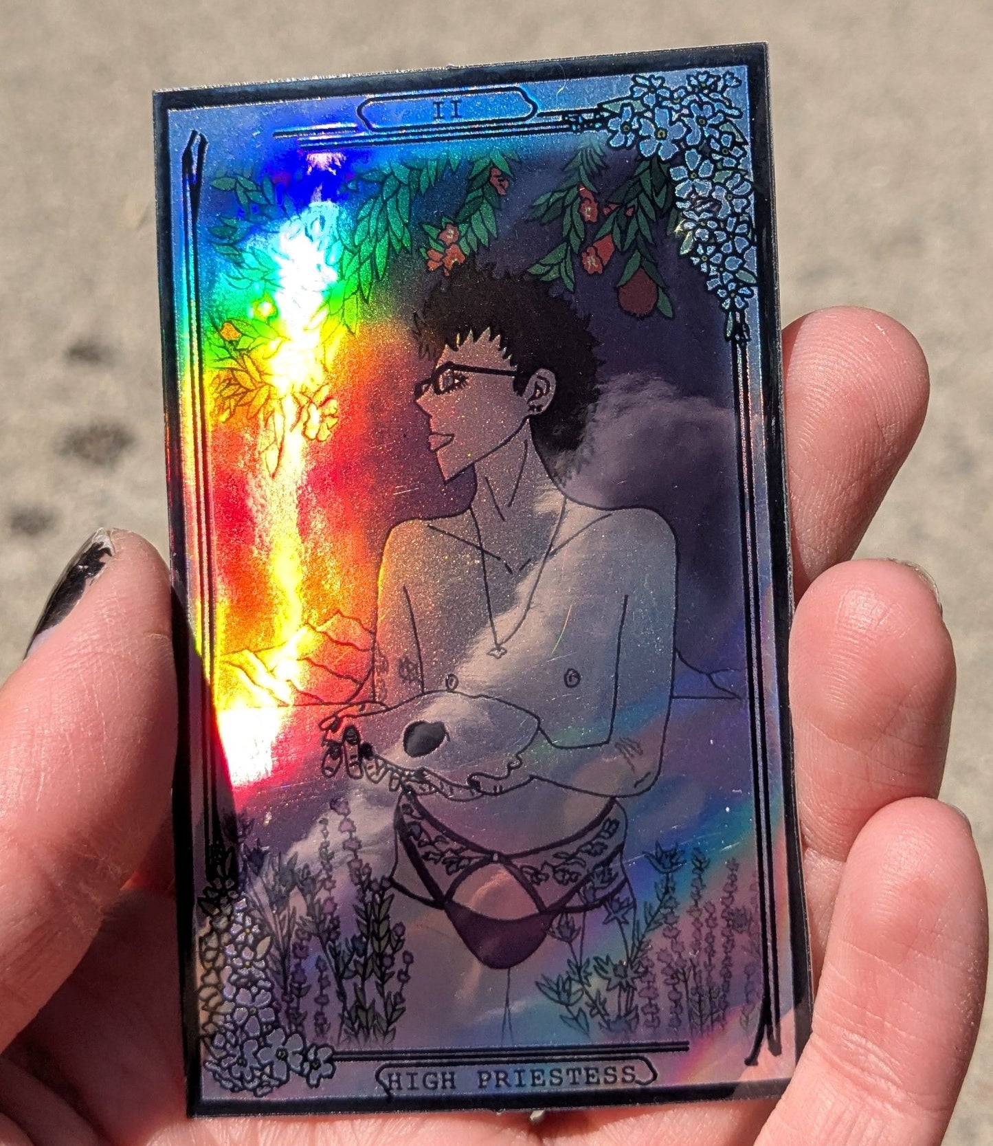 High Desert Tarot: High Priestess Holographic Vinyl Sticker