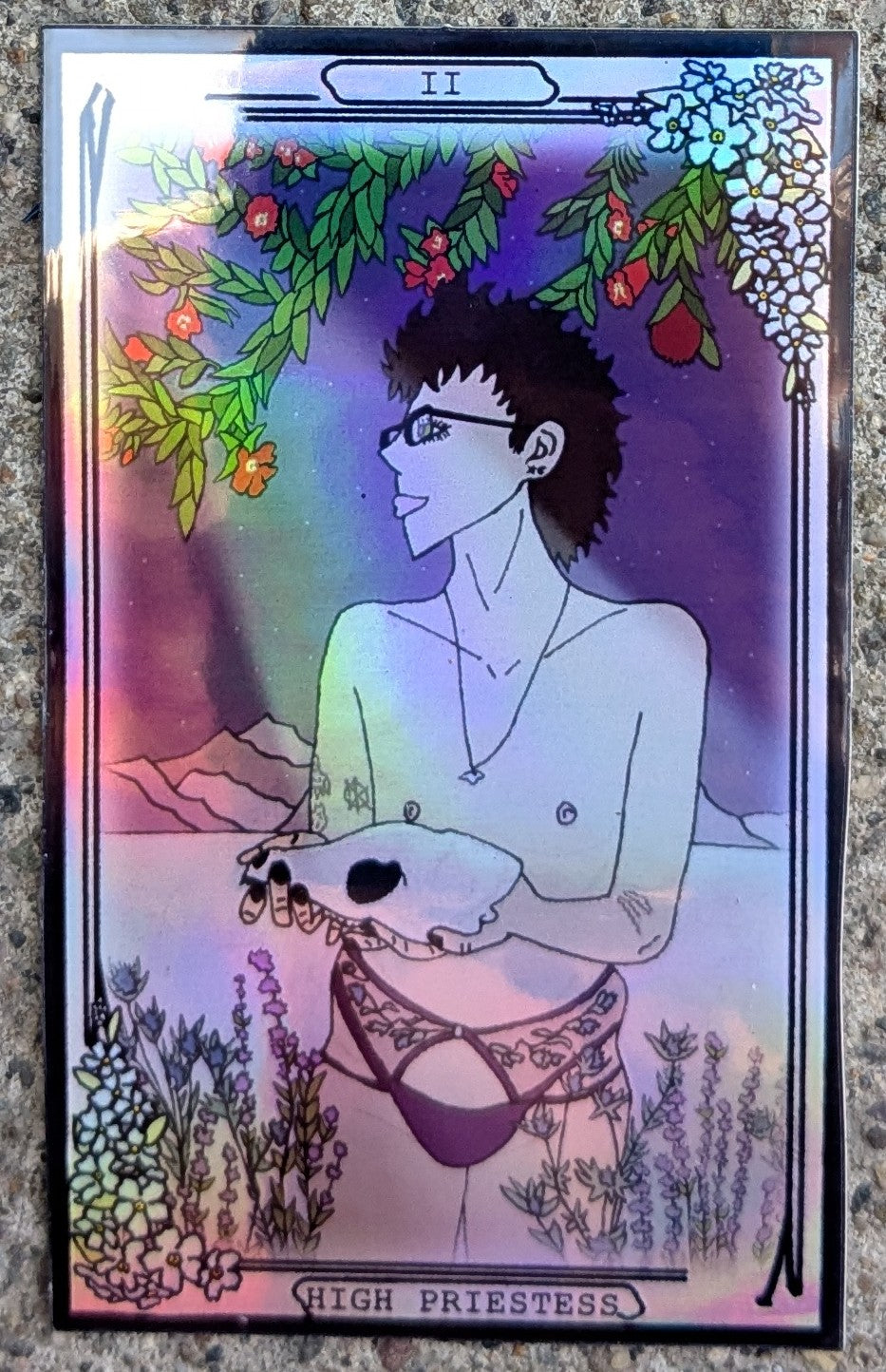 High Desert Tarot: High Priestess Holographic Vinyl Sticker
