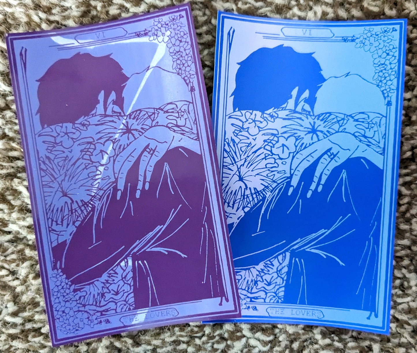 High Desert Tarot: The Lovers Rainbow Rolled Vinyl Sticker