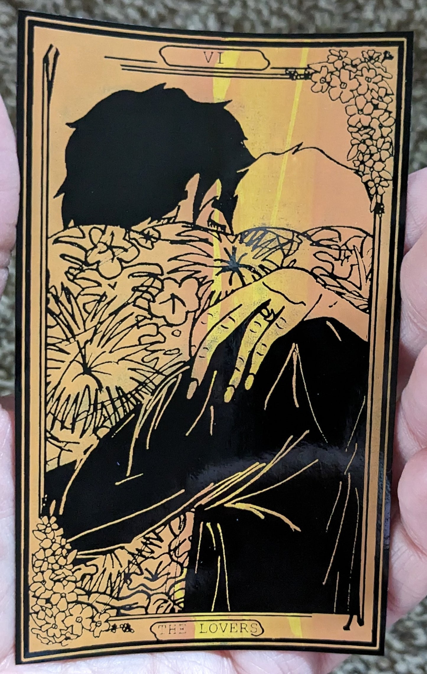High Desert Tarot: The Lovers Rainbow Rolled Vinyl Sticker