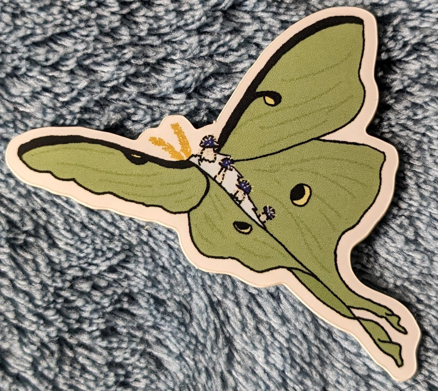Mycena Subcyanocephala Luna Moth Vinyl Sticker