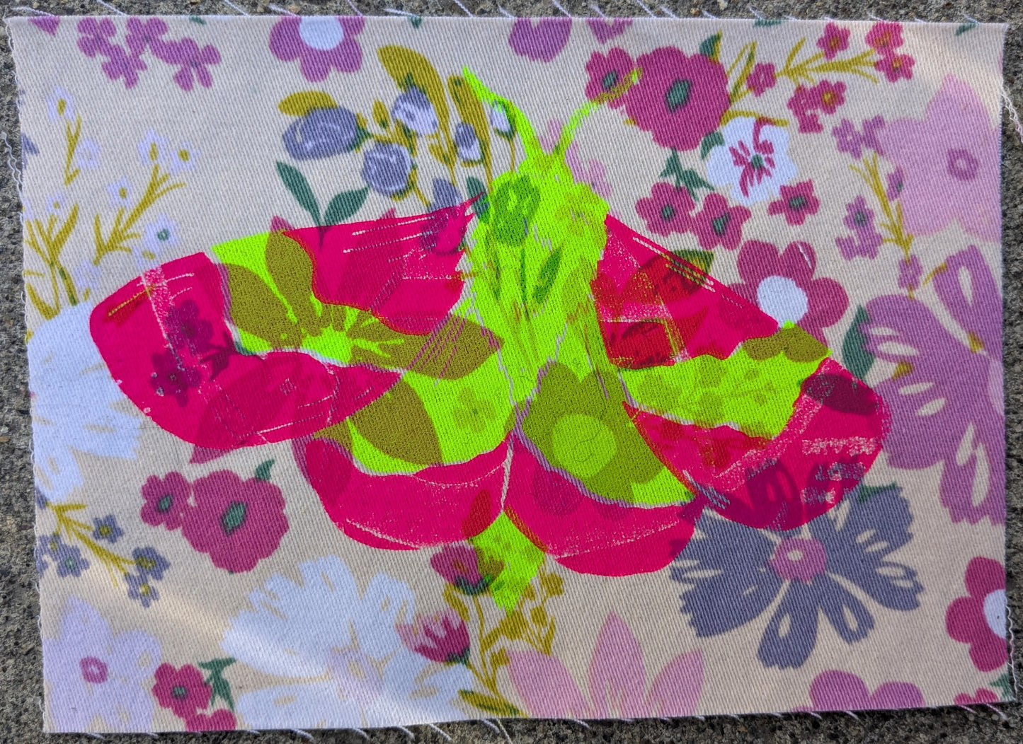 Rosy Maple Moth UV Reactive Patch