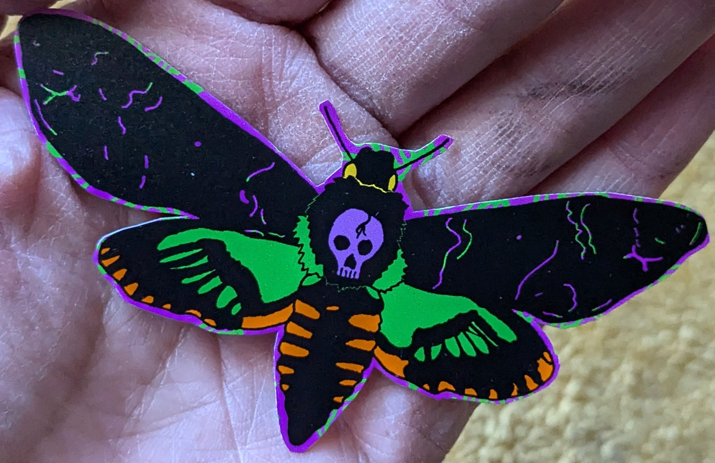 Deathshead Hawk Moth Vinyl Sticker