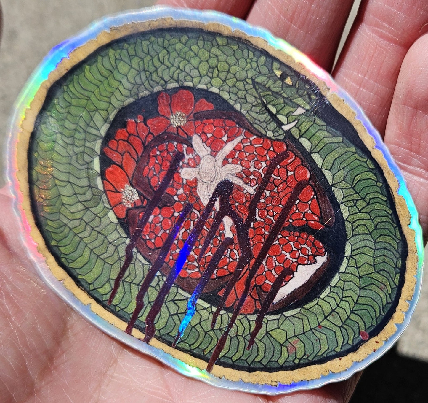 Wheel of Fortune Ouroboros Holographic Vinyl Sticker