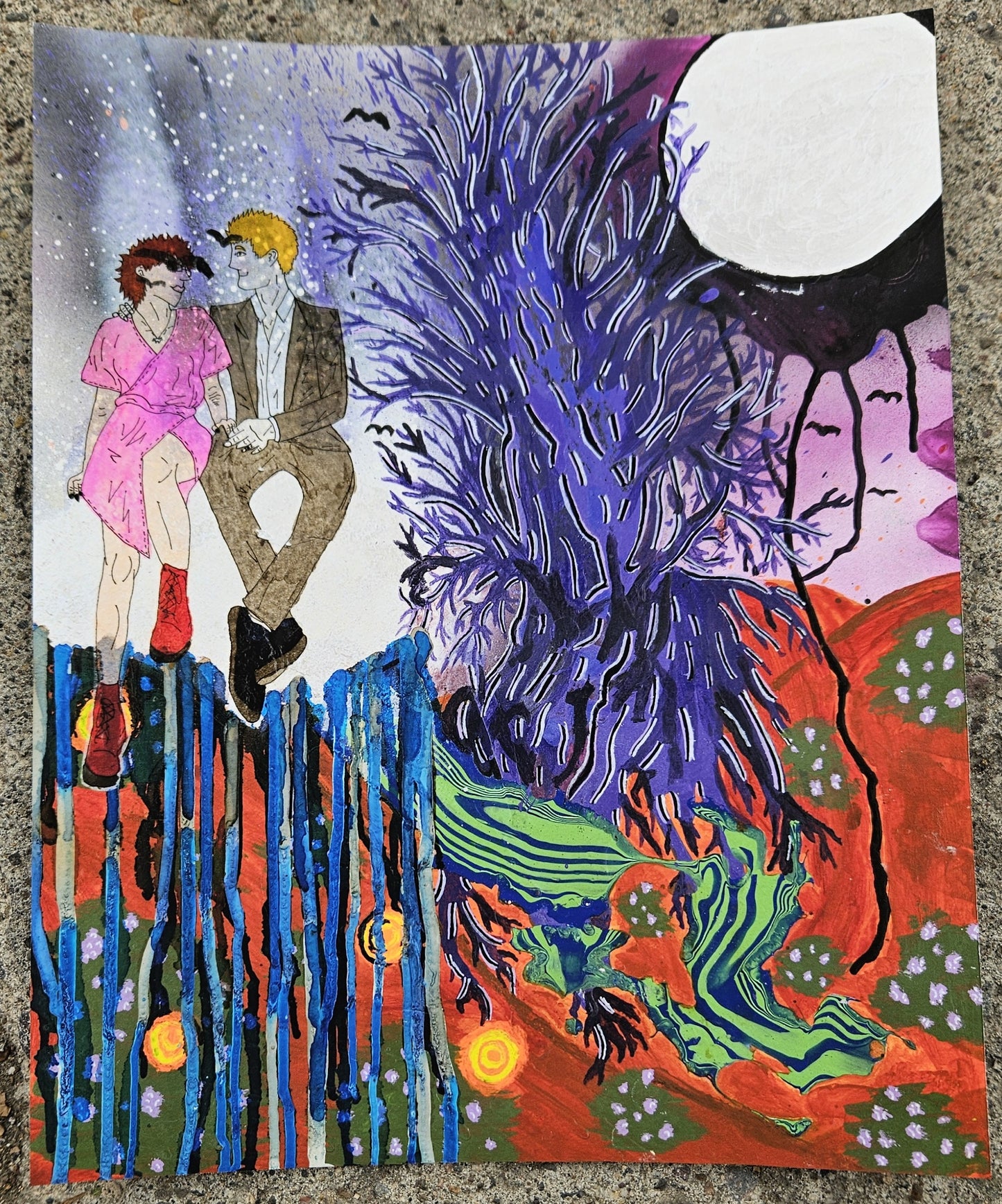 Collaboration with Johnny Simon: "sometimes when a coyote and a cowboy love each other very much, they make a painting" Fine Art Giclee Print