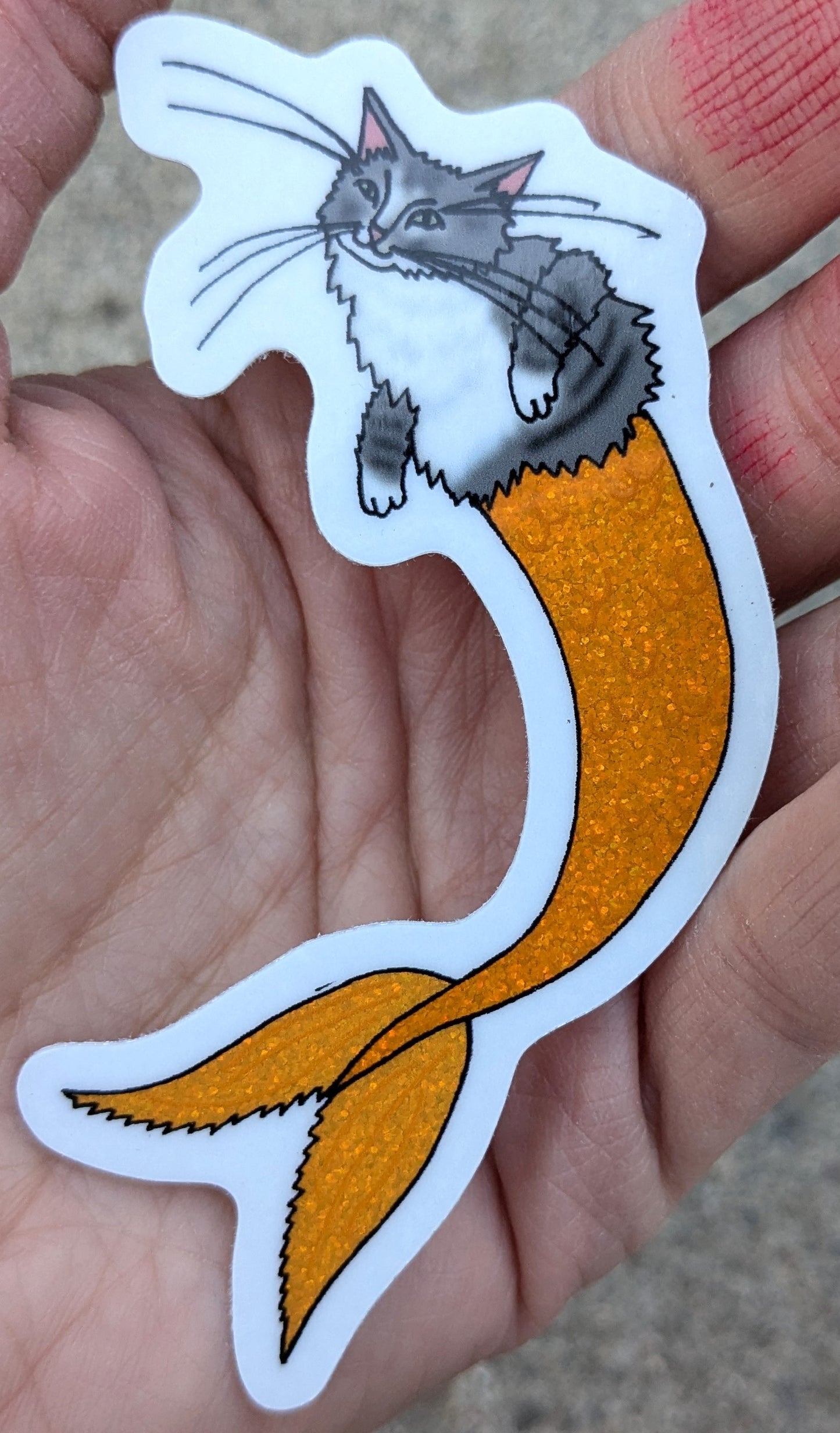 Wish You Were Here Holographic Glitter Vinyl Sticker