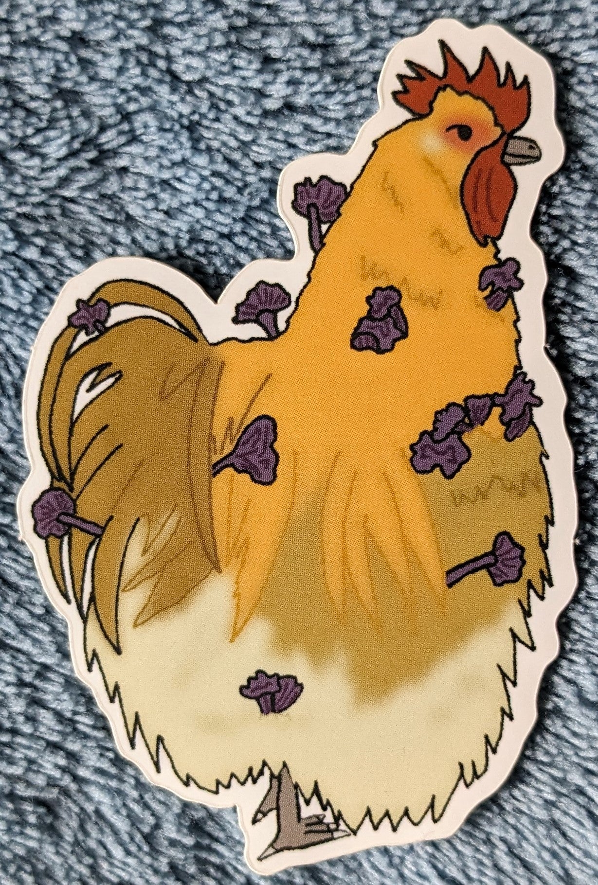 Amethyst Deceiver Buff Orpington Rooster Vinyl Sticker