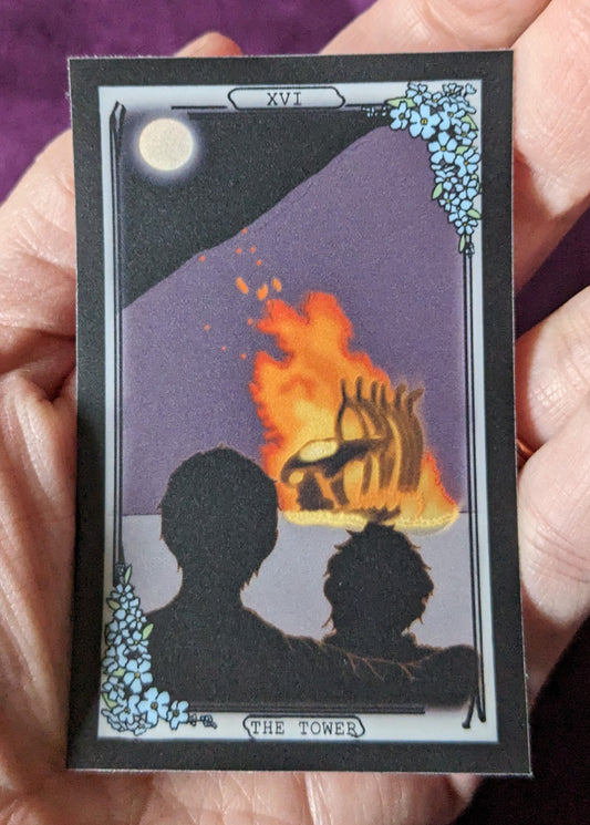 High Desert Tarot: The Tower Vaporwave Vinyl Sticker