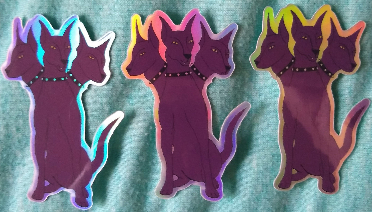 Cerberus Holographic Vinyl Sticker