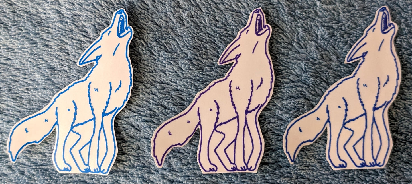 Howling Coyote Vinyl Sticker