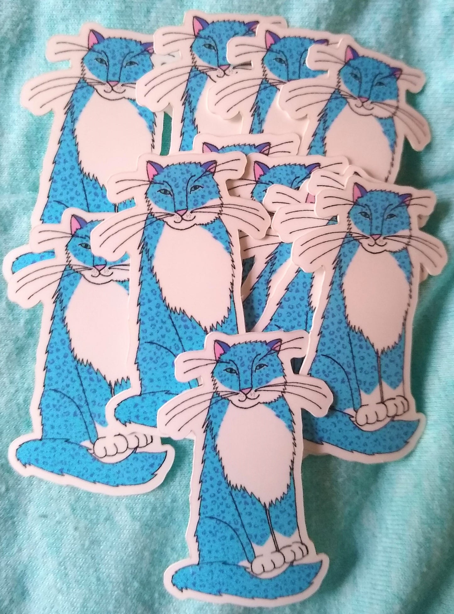 Blue Snow Leopard Vinyl Sticker