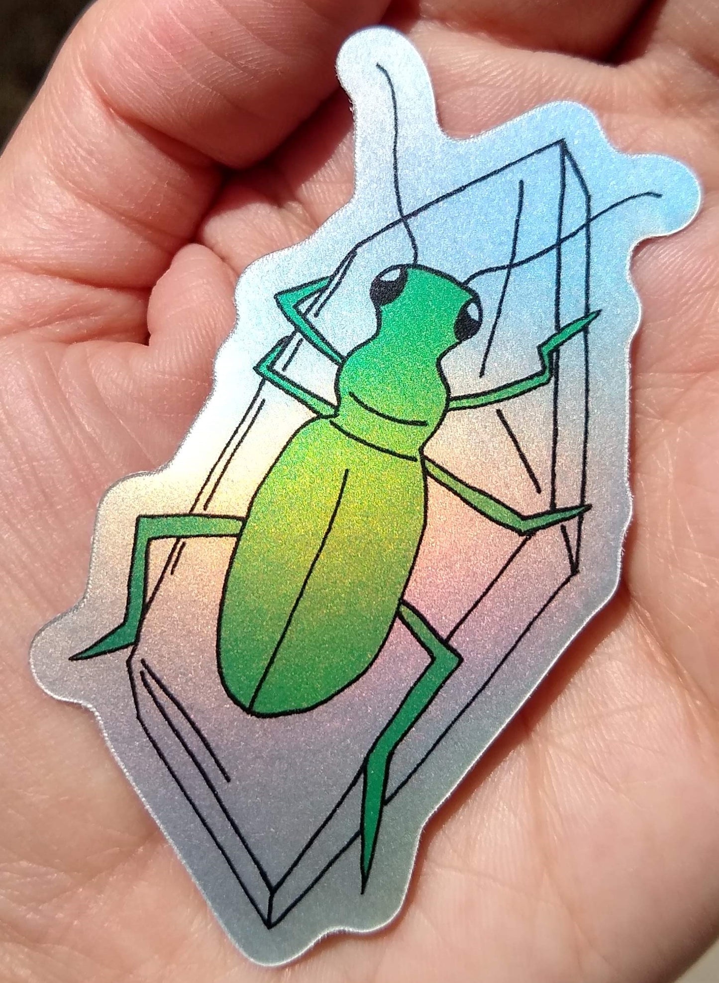 Tiger Beetle on Quartz Vaporwave Vinyl Sticker