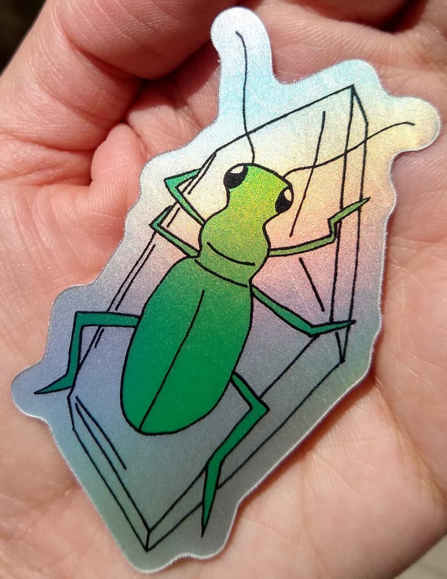 Tiger Beetle on Quartz Vaporwave Vinyl Sticker