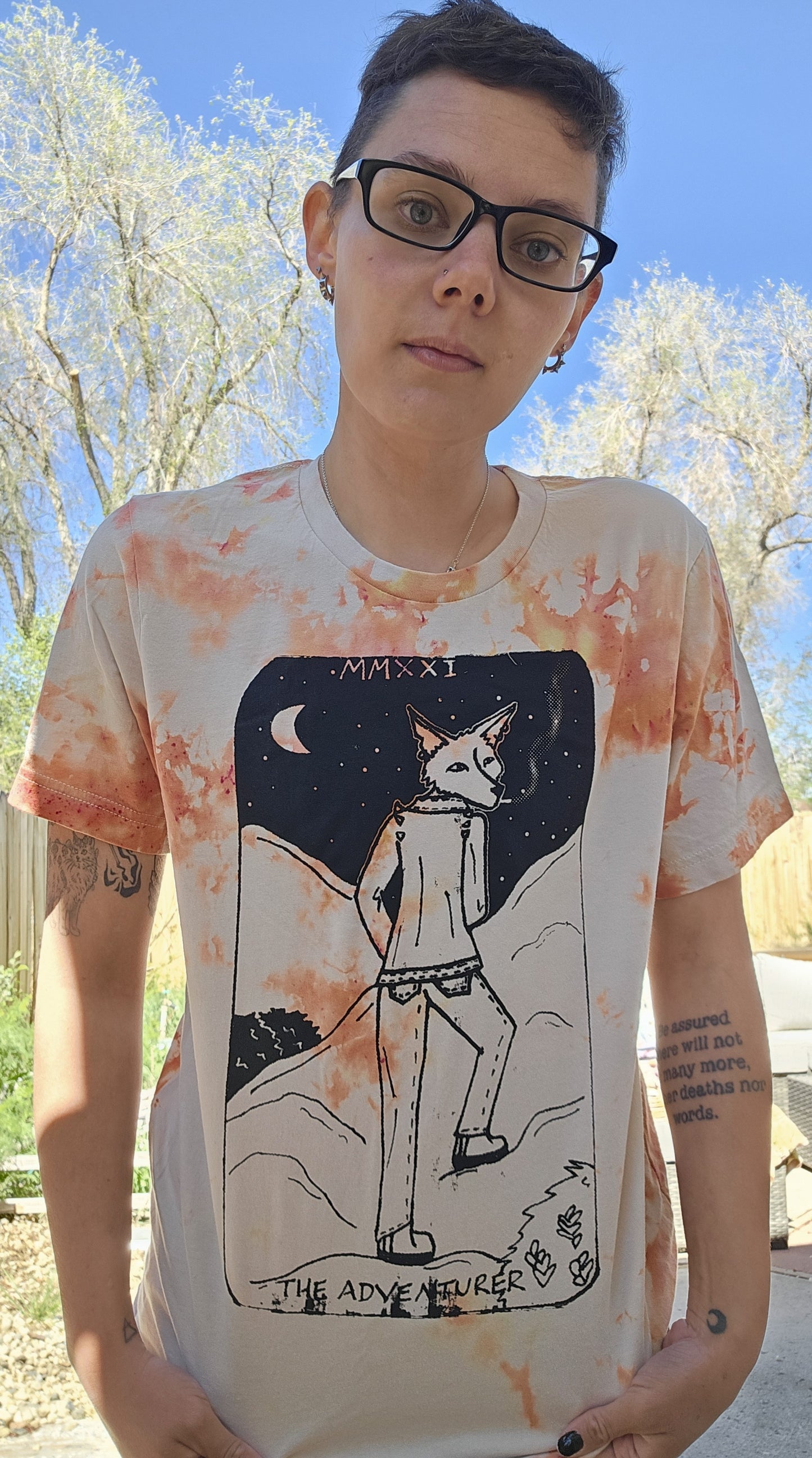 The Adventurer Tarot Inspired Orange Tie-Dye T-Shirt
