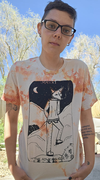 The Adventurer Tarot Inspired Orange Tie-Dye T-Shirt