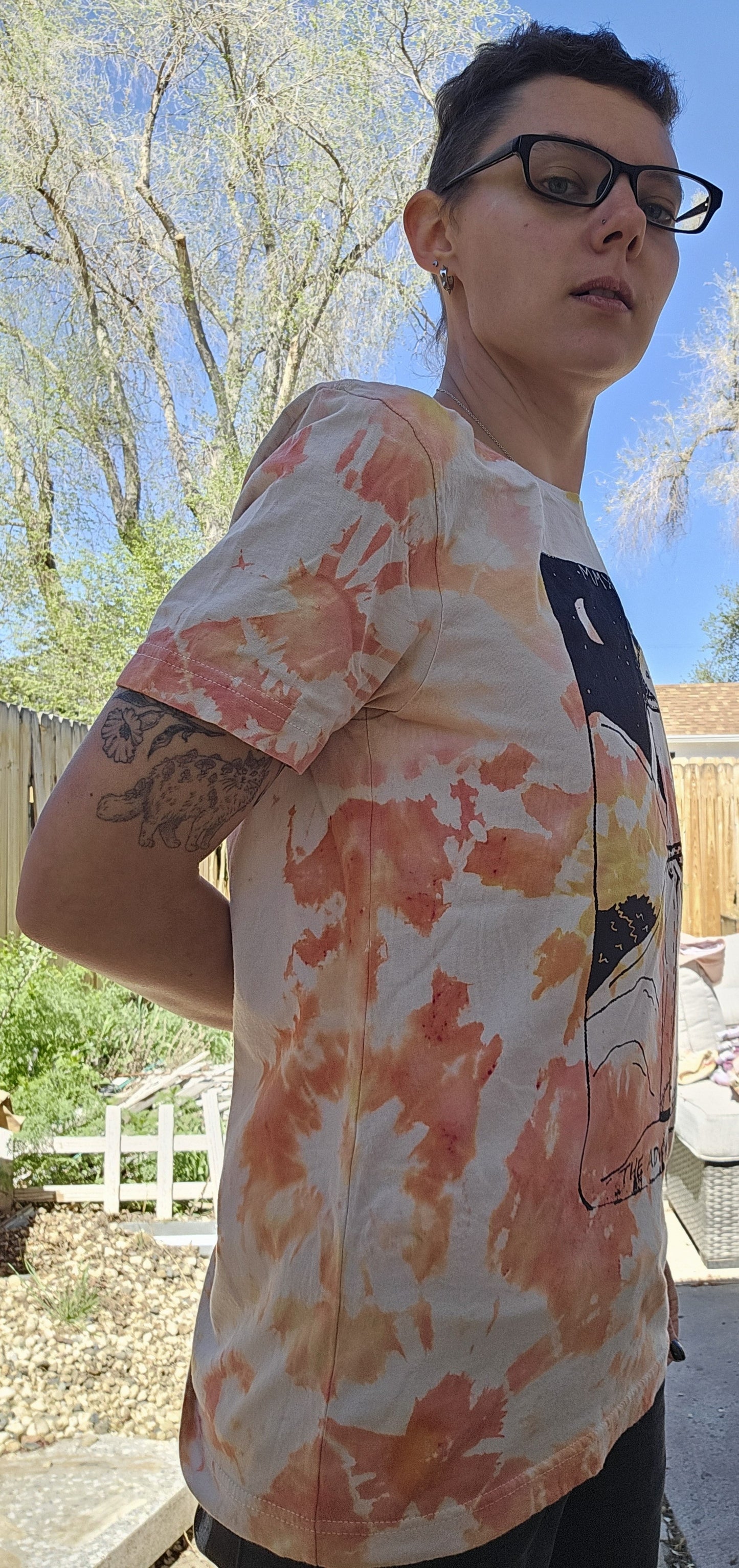 The Adventurer Tarot Inspired Orange Tie-Dye T-Shirt