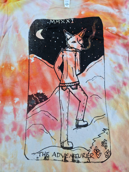 The Adventurer Tarot Inspired Orange Tie-Dye T-Shirt