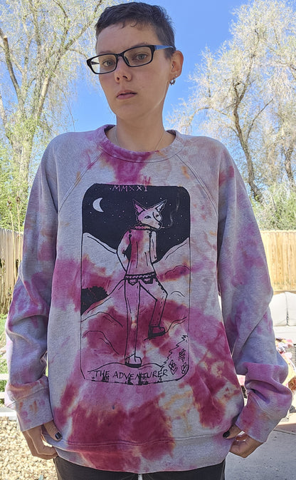 The Adventurer Tarot Inspired Tie-Dye Crewneck Sweatshirt