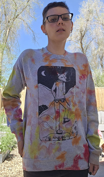 The Adventurer Tarot Inspired Tie-Dye Crewneck Sweatshirt