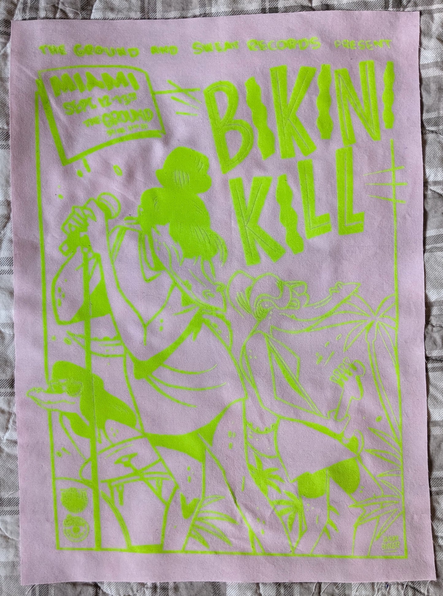 Bikini Kill Miami Gators UV Reactive Back Patch