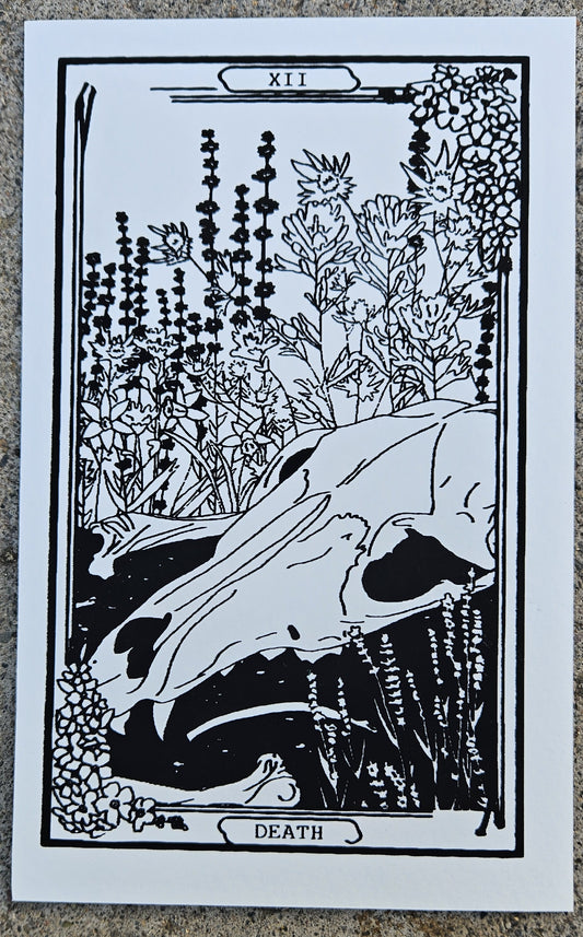 High Desert Tarot: Death Hand Pulled Print