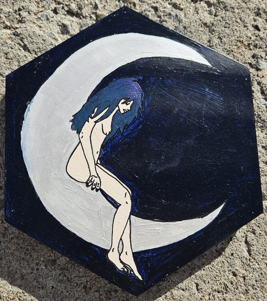 Moonbeam Original Acrylic Painting with Lovetone Accents