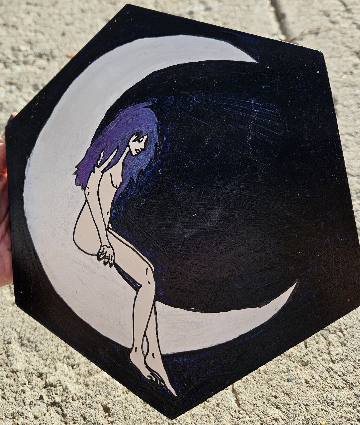 Moonbeam Original Acrylic Painting with Lovetone Accents