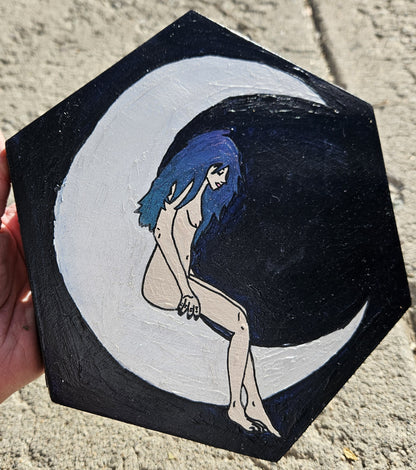 Moonbeam Original Acrylic Painting with Lovetone Accents