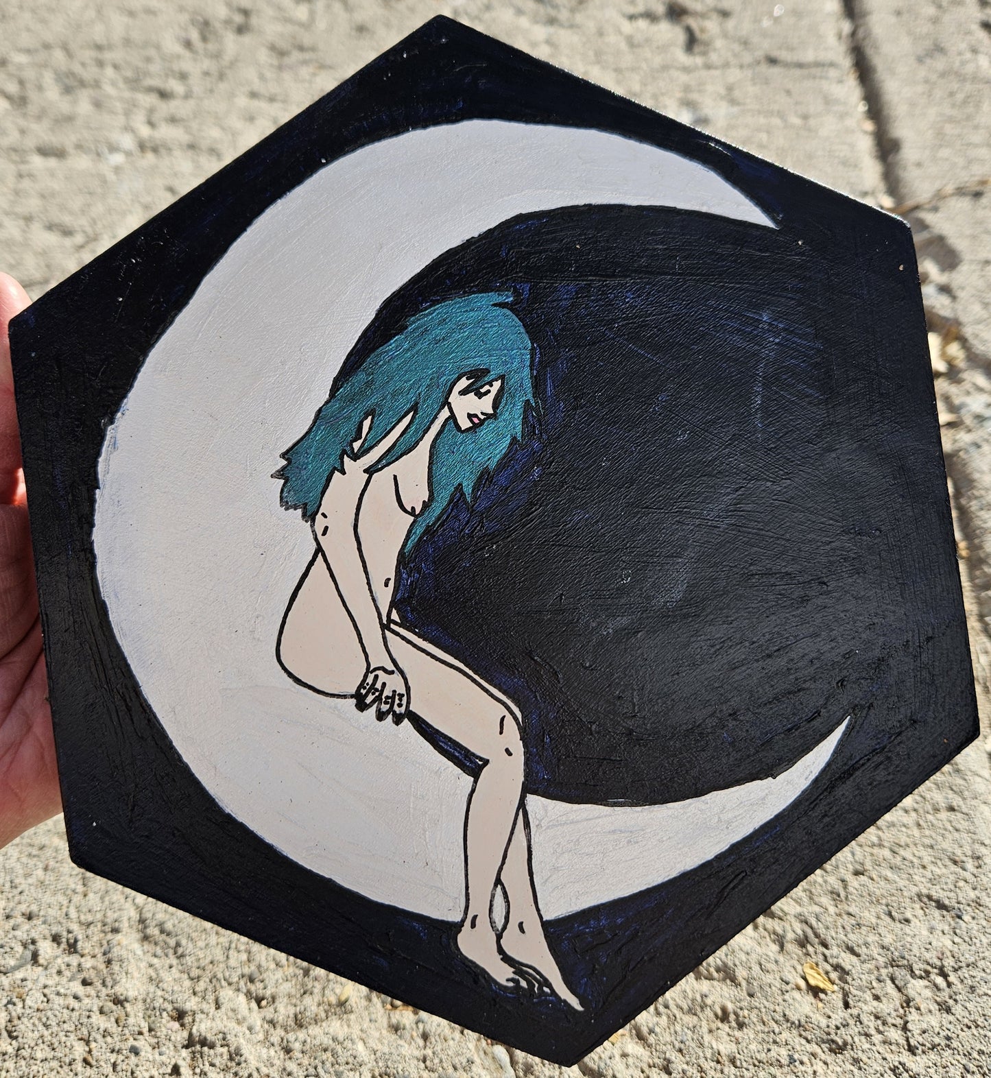 Moonbeam Original Acrylic Painting with Lovetone Accents