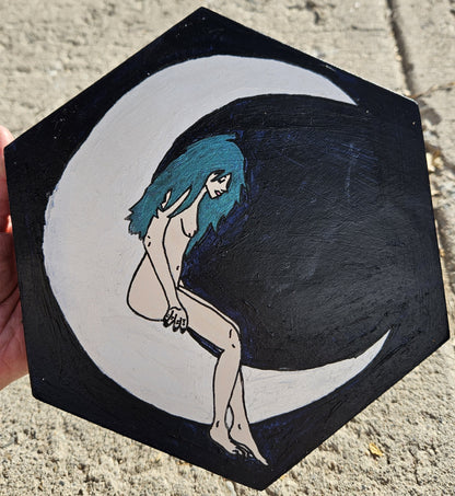 Moonbeam Original Acrylic Painting with Lovetone Accents