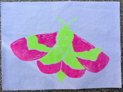 Rosy Maple Moth UV Reactive Patch