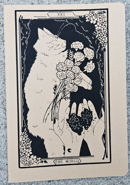 High Desert Tarot: The World Hand Printed Kraft Paper Notebook