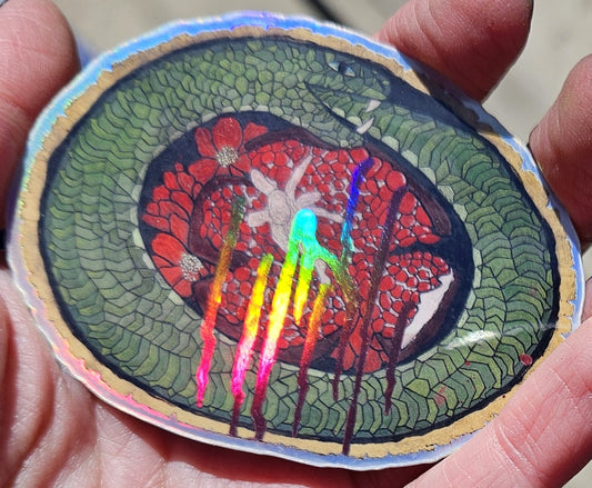 Wheel of Fortune Ouroboros Holographic Vinyl Sticker