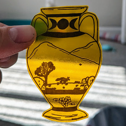 High Desert Amphora Stained Glass Vinyl Sticker
