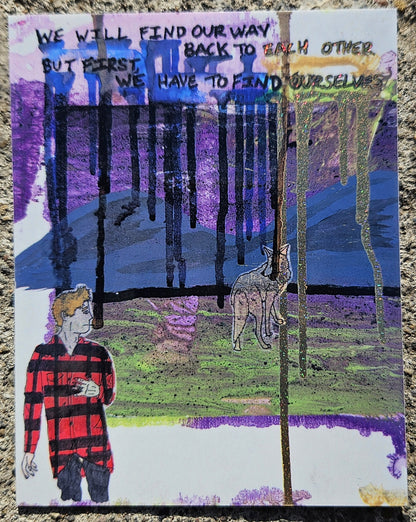 Collaboration with Johnny Simon: "where does it all lead? what will become of us?" Holographic Glitter Vinyl Sticker