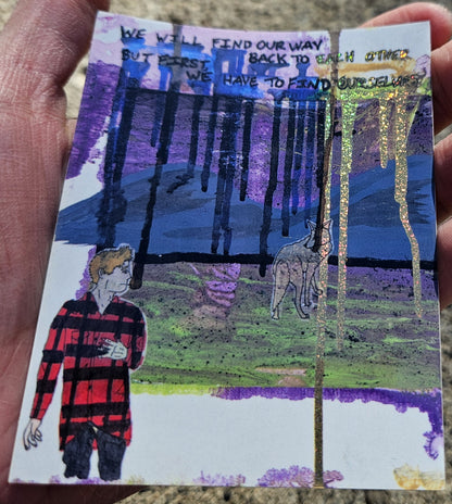 Collaboration with Johnny Simon: "where does it all lead? what will become of us?" Holographic Glitter Vinyl Sticker