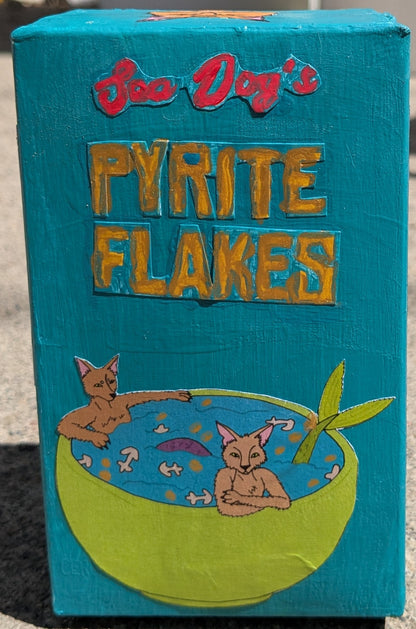 Sea Dog's Pyrite Flakes Original Ceramic and Resin Sculpture with Cardboard Box