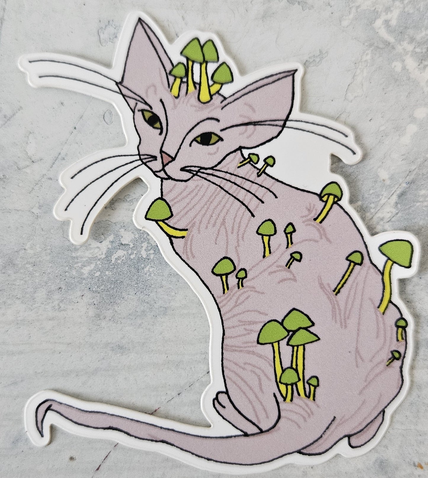 Parrot Waxcap Sphynx Cat Vinyl Sticker