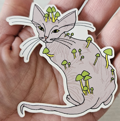Parrot Waxcap Sphynx Cat Vinyl Sticker
