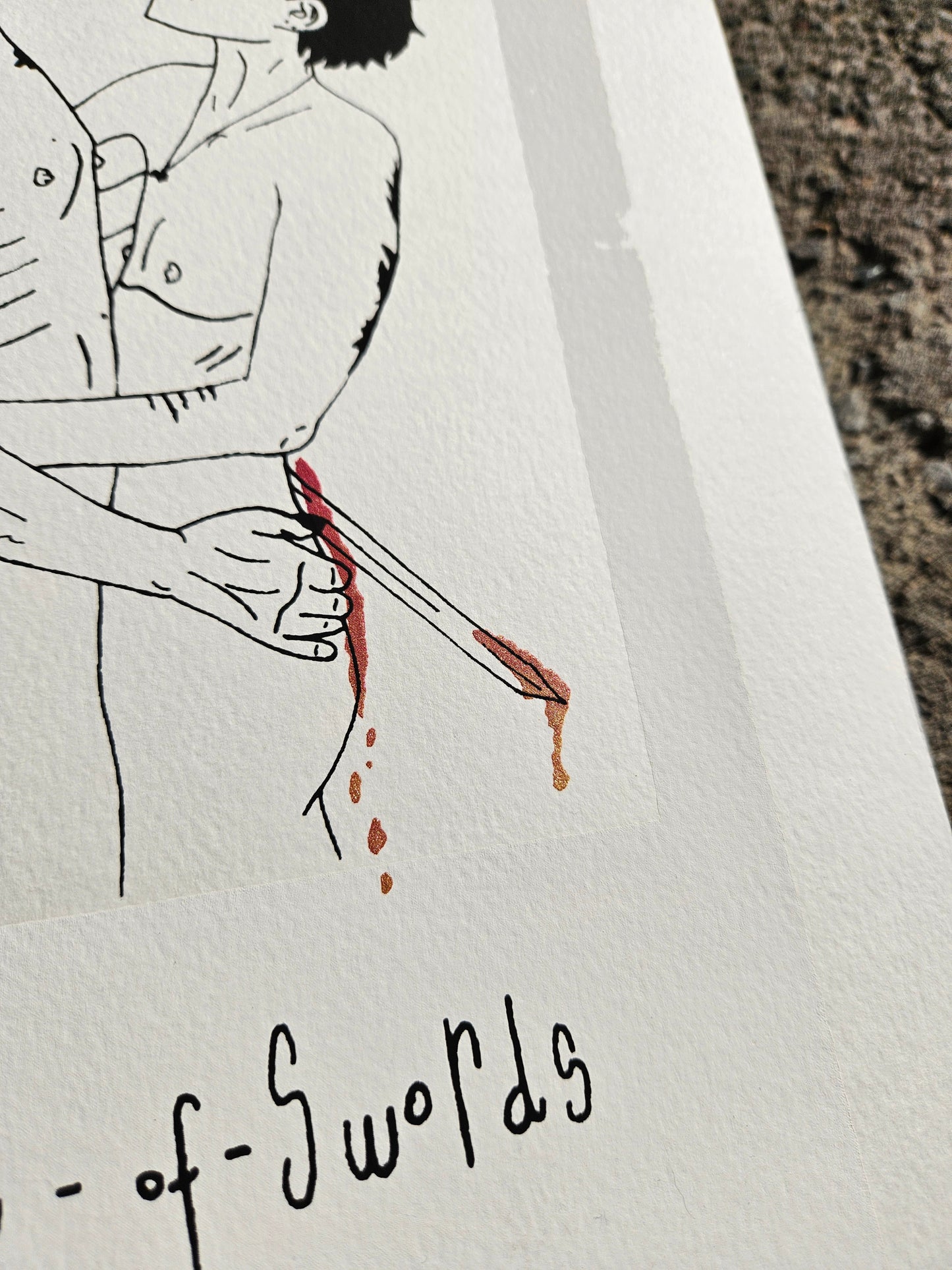 Three of Swords Hand Pulled Print