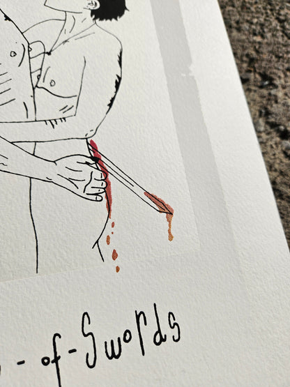 Three of Swords Hand Pulled Print