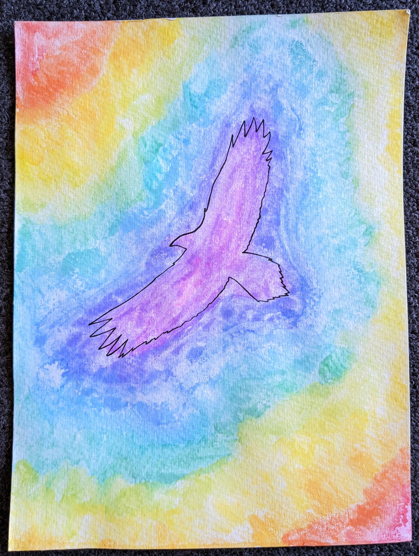 Aura of a Disco Crow Original Watercolor Painting