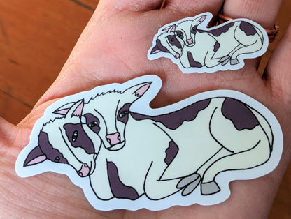 Two-Headed Calf Die Cut Vinyl Sticker Set