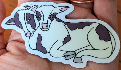 Two-Headed Calf Die Cut Vinyl Sticker Set