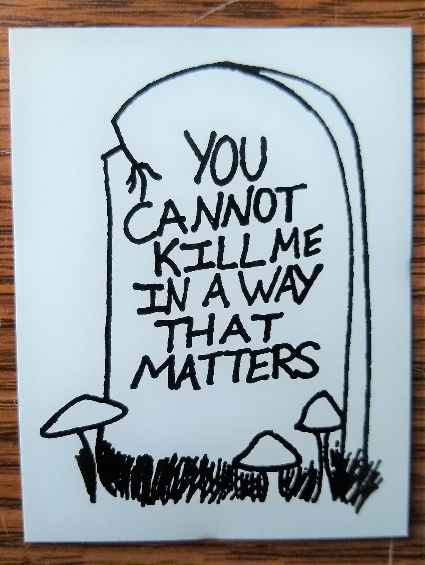 You Cannot Kill Me in A Way That Matters Vinyl Sticker