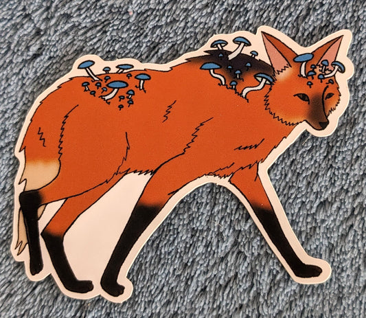 Pixie's Parasol Maned Wolf Vinyl Sticker