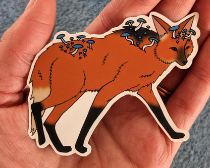 Pixie's Parasol Maned Wolf Vinyl Sticker